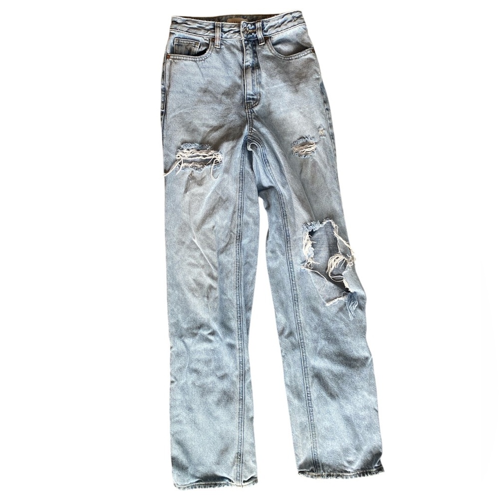 Pacsun 90’s Boyfriend Light Denim Distressed Holes Jeans, Women’s 23